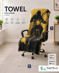 Mud Rider Dirt Bike Woven Towel | Black & Gold Jacquard Cotton Bath & Beach Towel